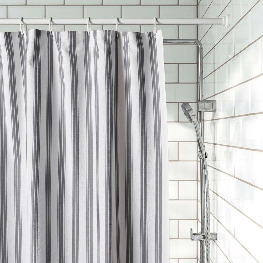 Classic Gray Stripe Shower Curtain